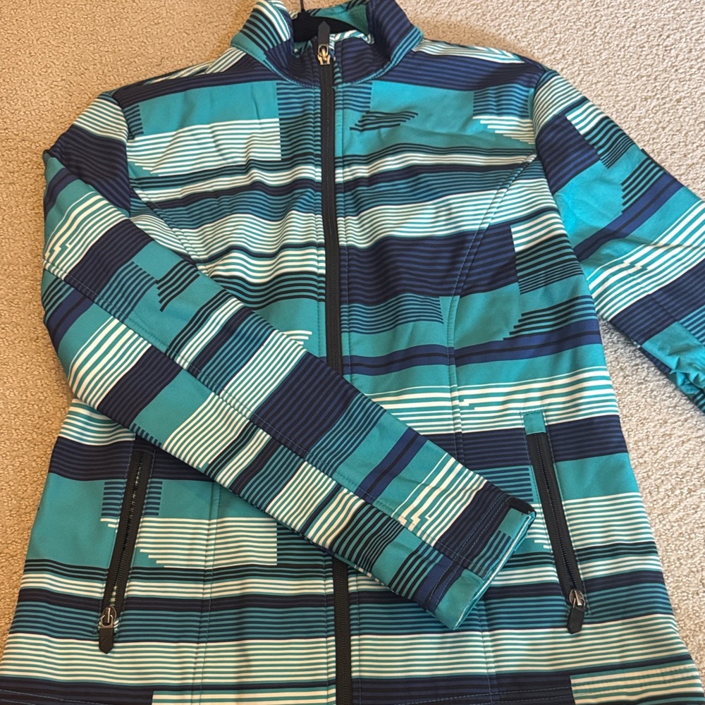Striped Teal and Navy Women's Jacket